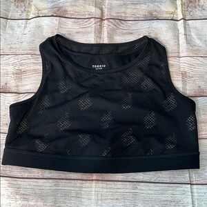 Torrid Black Mesh Skull Sports Bra 2X